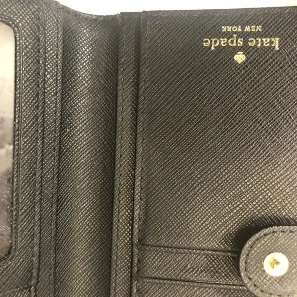 Kate spade pink black floral flower wallet